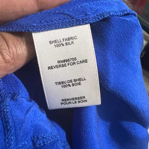 0313 Rebecca Taylor 100% silk ruffle hem cobalt blue dress sz 0 - Picture 8 of 8